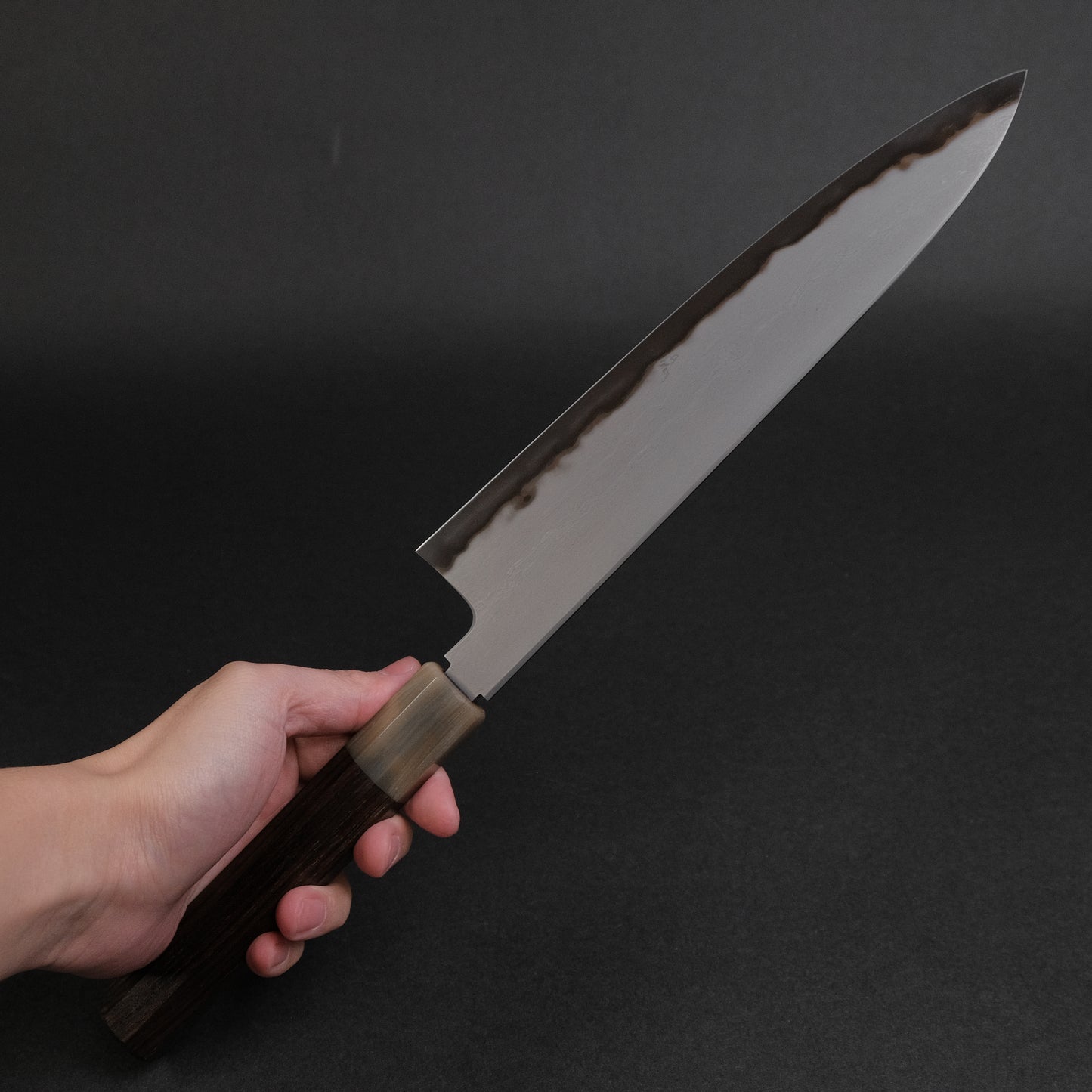 Tetsujin Blue #2 Metal Flow Gyuto 240mm Taihei Makassar Ebony Handle