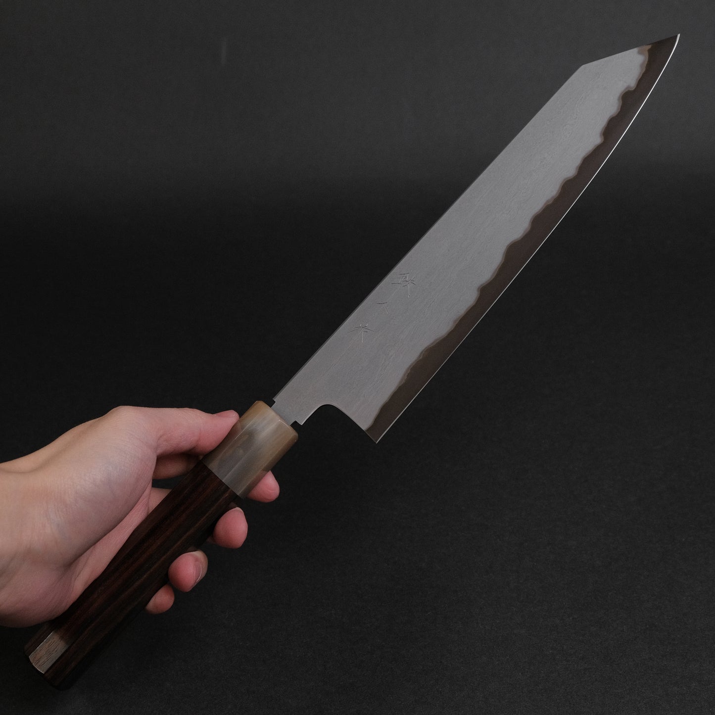 Tetsujin Blue #2 Metal Flow Kiritsuke Gyuto 240mm Taihei Makassar Ebony Handle