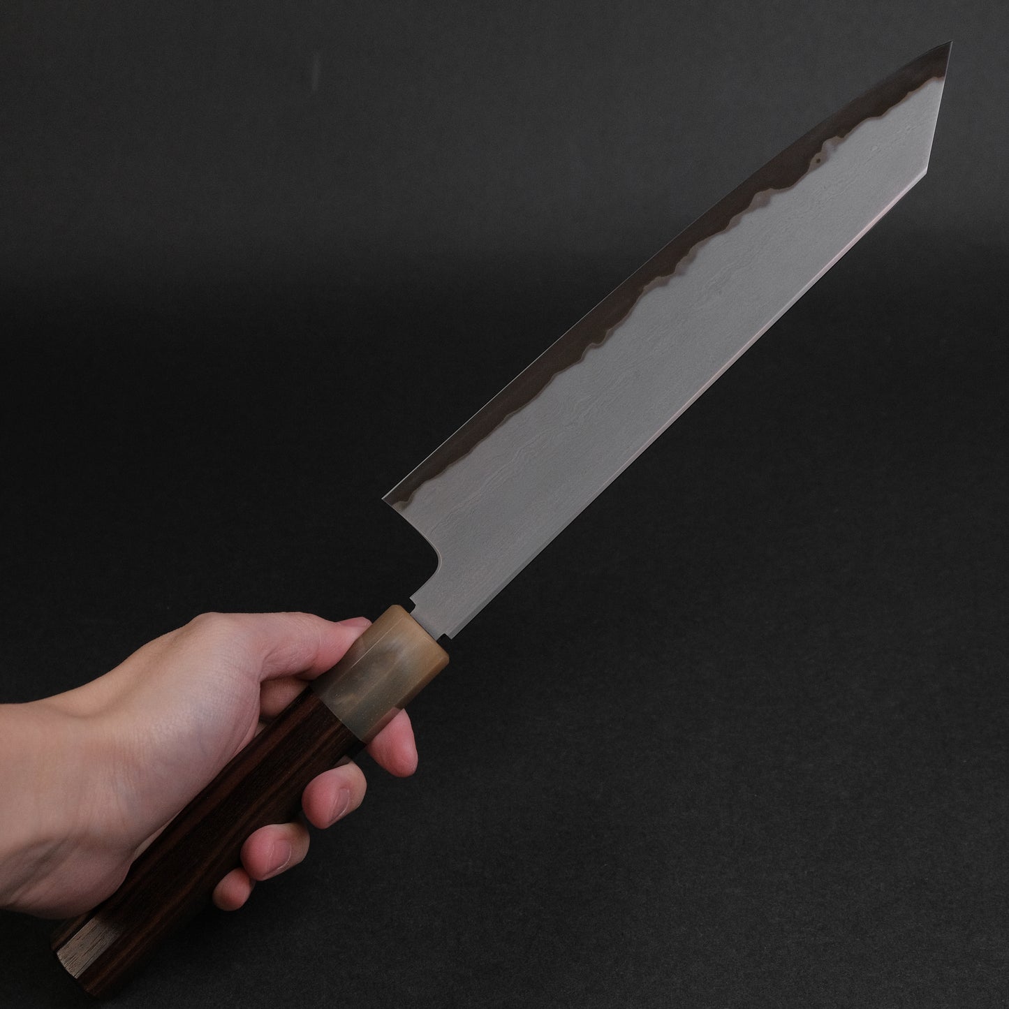 Tetsujin Blue #2 Metal Flow Kiritsuke Gyuto 240mm Taihei Makassar Ebony Handle