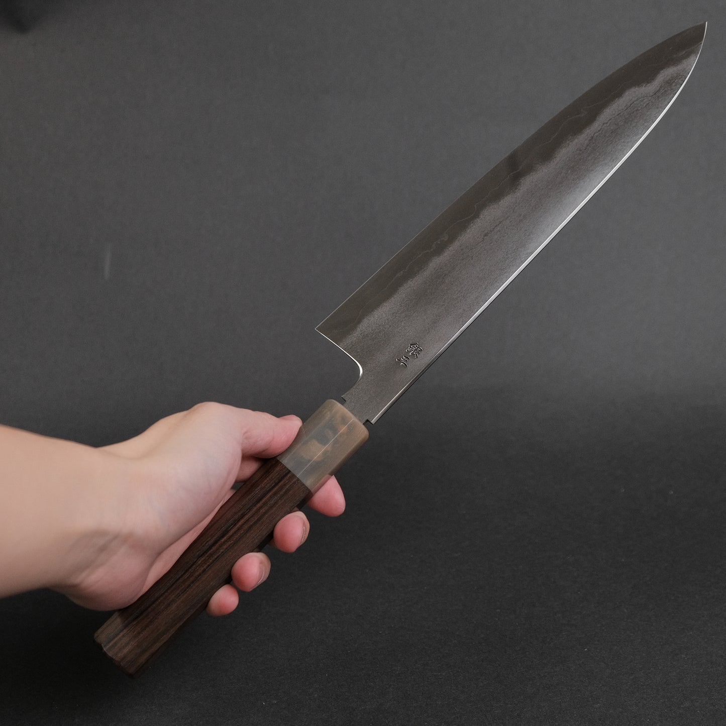 Tetsujin Silver #3 Metal Flow Gyuto 240mm Taihei Makassar Ebony Handle