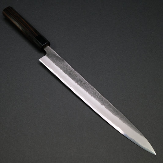 Toshihiro Wakui Kurouchi Nashiji Blue #2 Sujihiki 270mm Ebony Handle