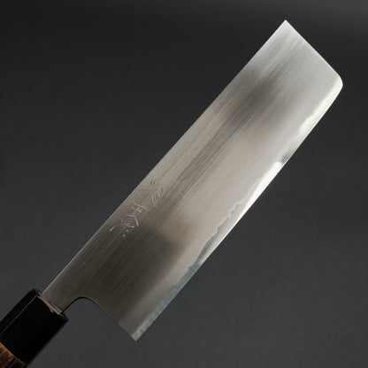 Toshihiro Wakui White #2 Nakiri 165mm Burnt Chestnut Handle