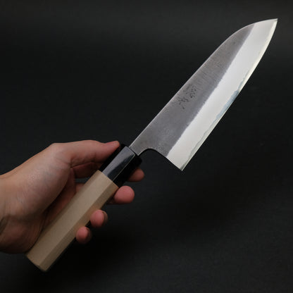 Toshihiro Wakui White #2 Nashiji Santoku 165mm Magnolia Handle