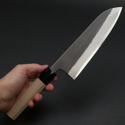 Toshihiro Wakui White #2 Nashiji Santoku 180mm Magnolia Handle