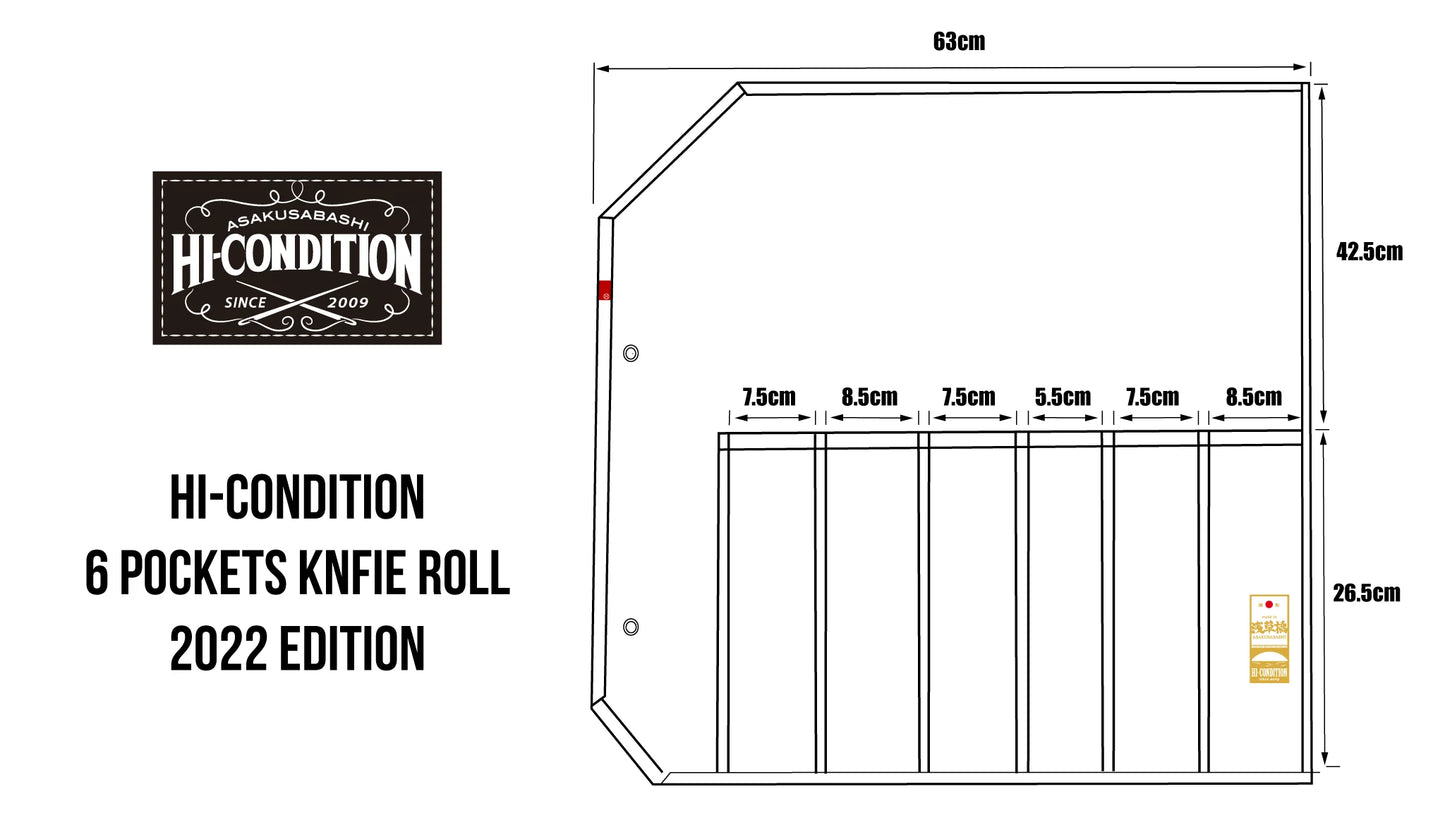 Hi-Condition Hanpu Canvas 6 Pockets Knife Roll (Various Colors)