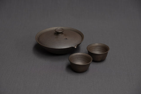 Komon Masatoshi Ichino Shiboridashi Tea set Tetsusabi