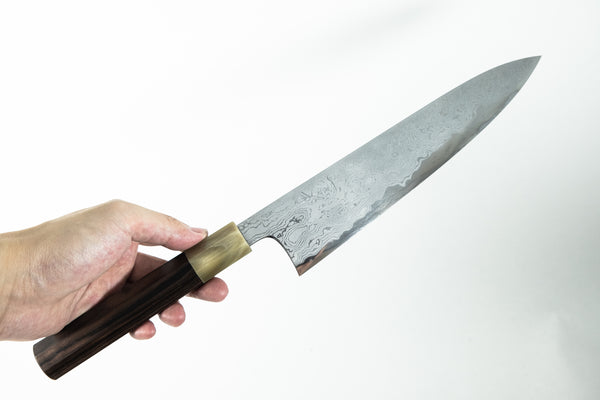 Hitohira Tanaka Yohei Blue #1 Damascus Gyuto 240mm Taihei Makassar Ebony Handle