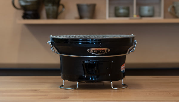 Shichirin Konro Grill Noto Marugata Black